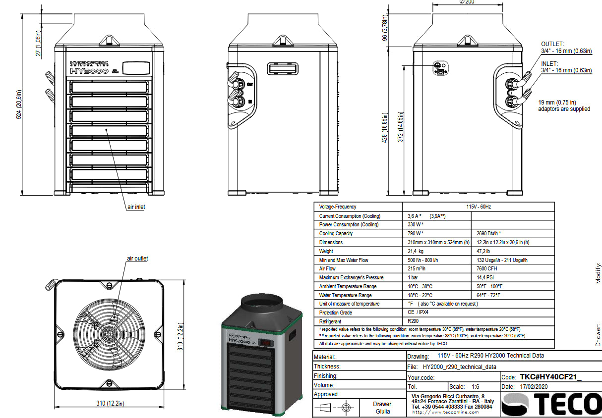 Teco Tecoponics HY-2000 Hydroponic Chiller